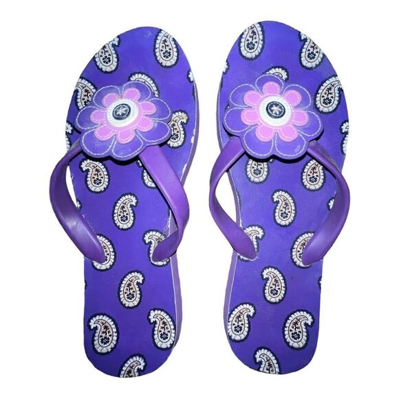 Vera Bradley Lot of Three Flip Flops Med 7-8 Happy Snails Marina Paisley Violet - Picture 4 of 7